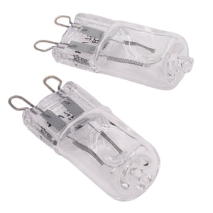 Two 75 watt Reptile Systems Eco Halogen Bulbs on a white background