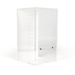 Medium Acrylic Enclosure for Arachnids and Invertebrates angled, isolated on White