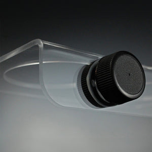 Pangea Small Magnetic Acrylic Ledge close up on magnet from back.