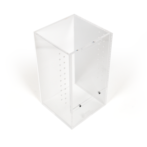 Medium Acrylic Enclosure for Arachnids and Invertebrates top corner, isolated on White