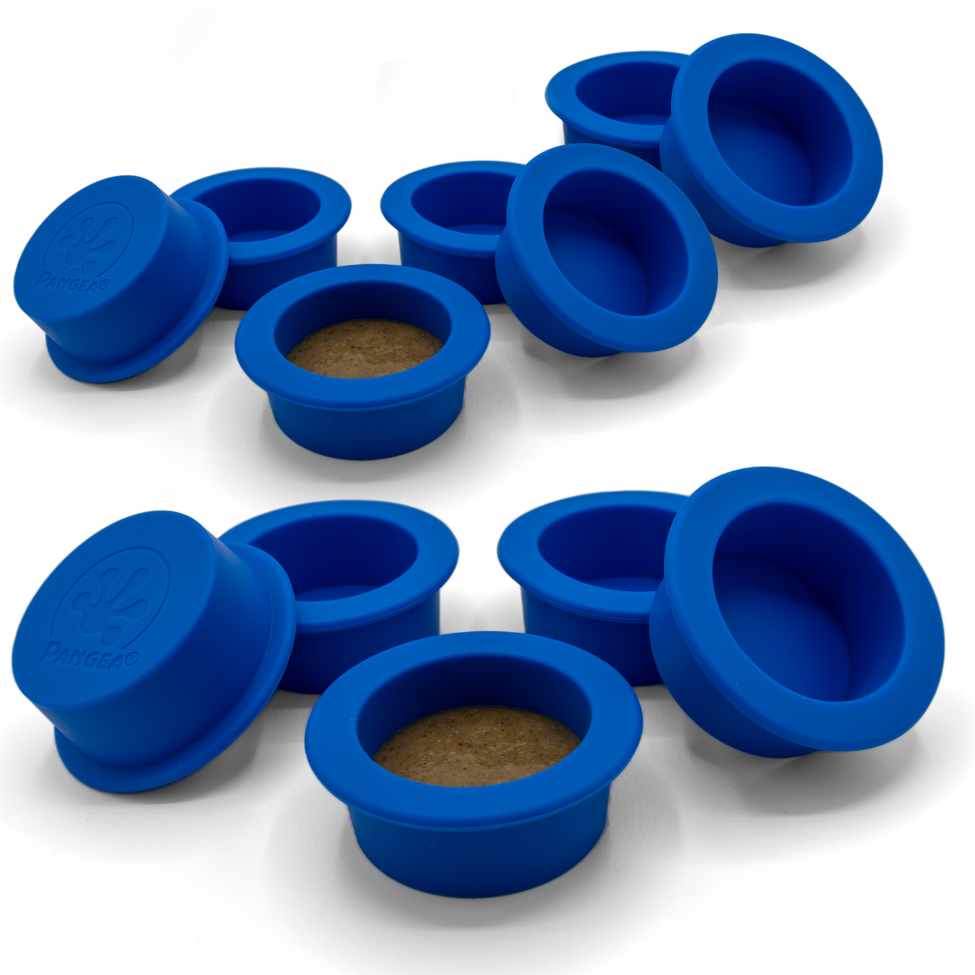 12-Pack of Large Silicone Gecko Feeding Cups - Blue
