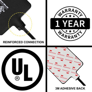 Pangea Reptile Heat Pad - 1 year warranty, adhesive back, reinforced connection, and UL.