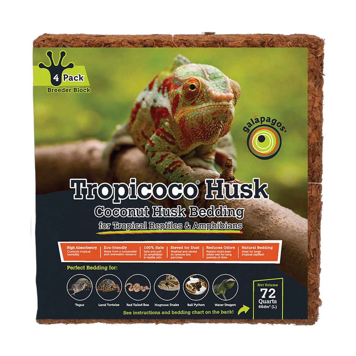 Galápagos Tropicoco Husk Breeder Block (72 quarts)