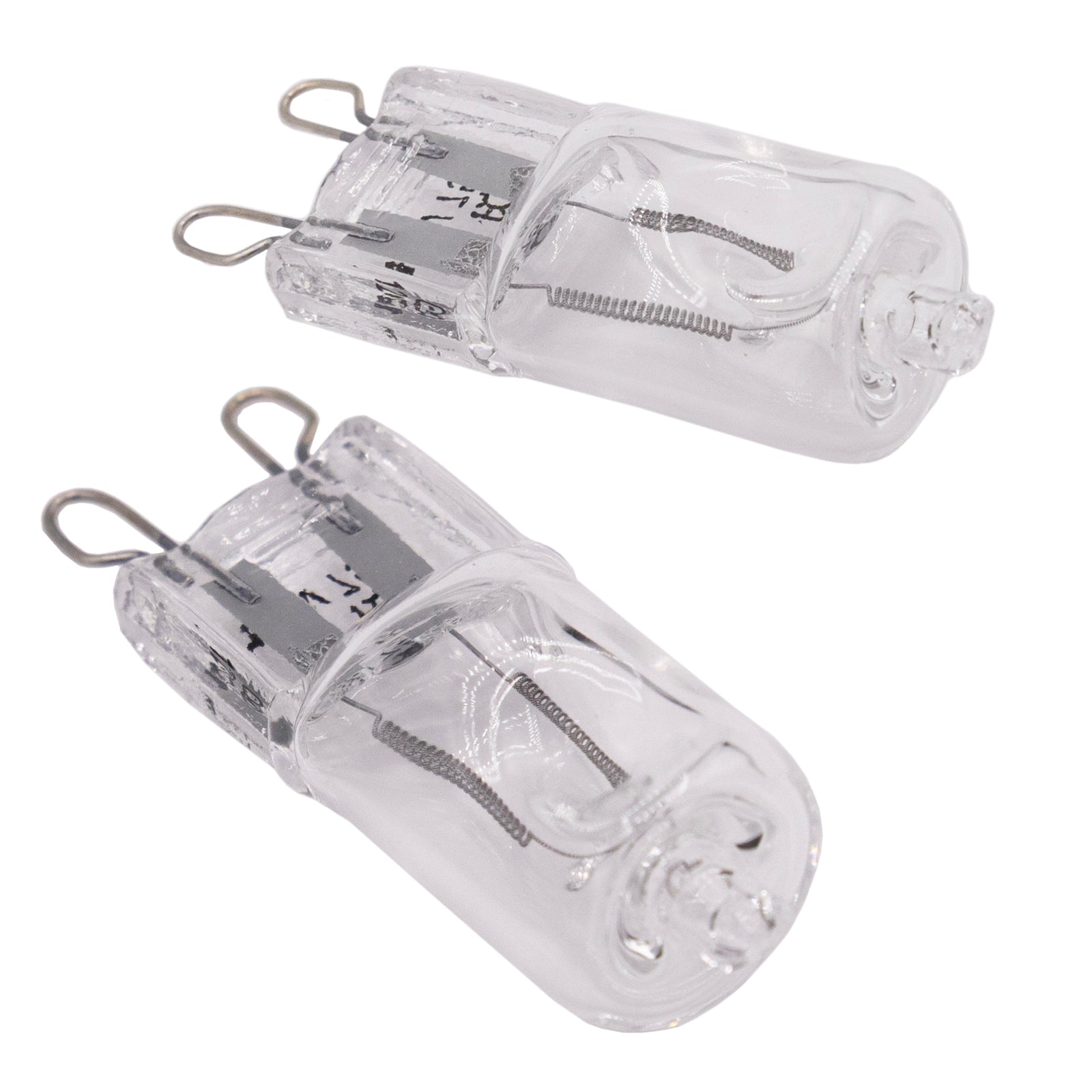 Two 75 watt Reptile Systems Eco Halogen Bulbs on a white background