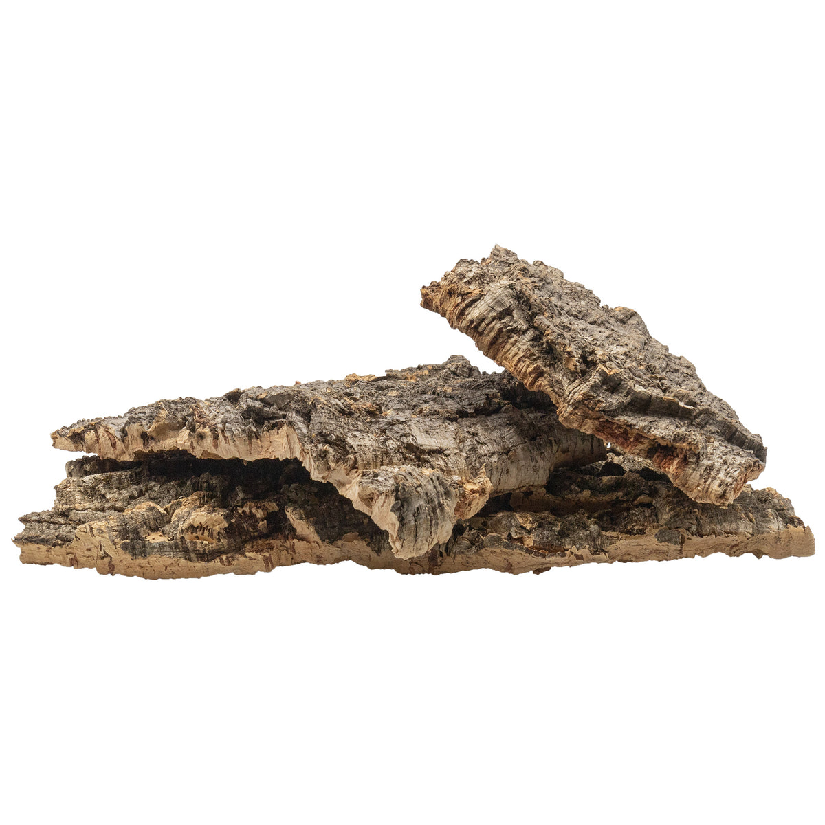 Pangea Cork Bark Flats various sizes stacked stacked.