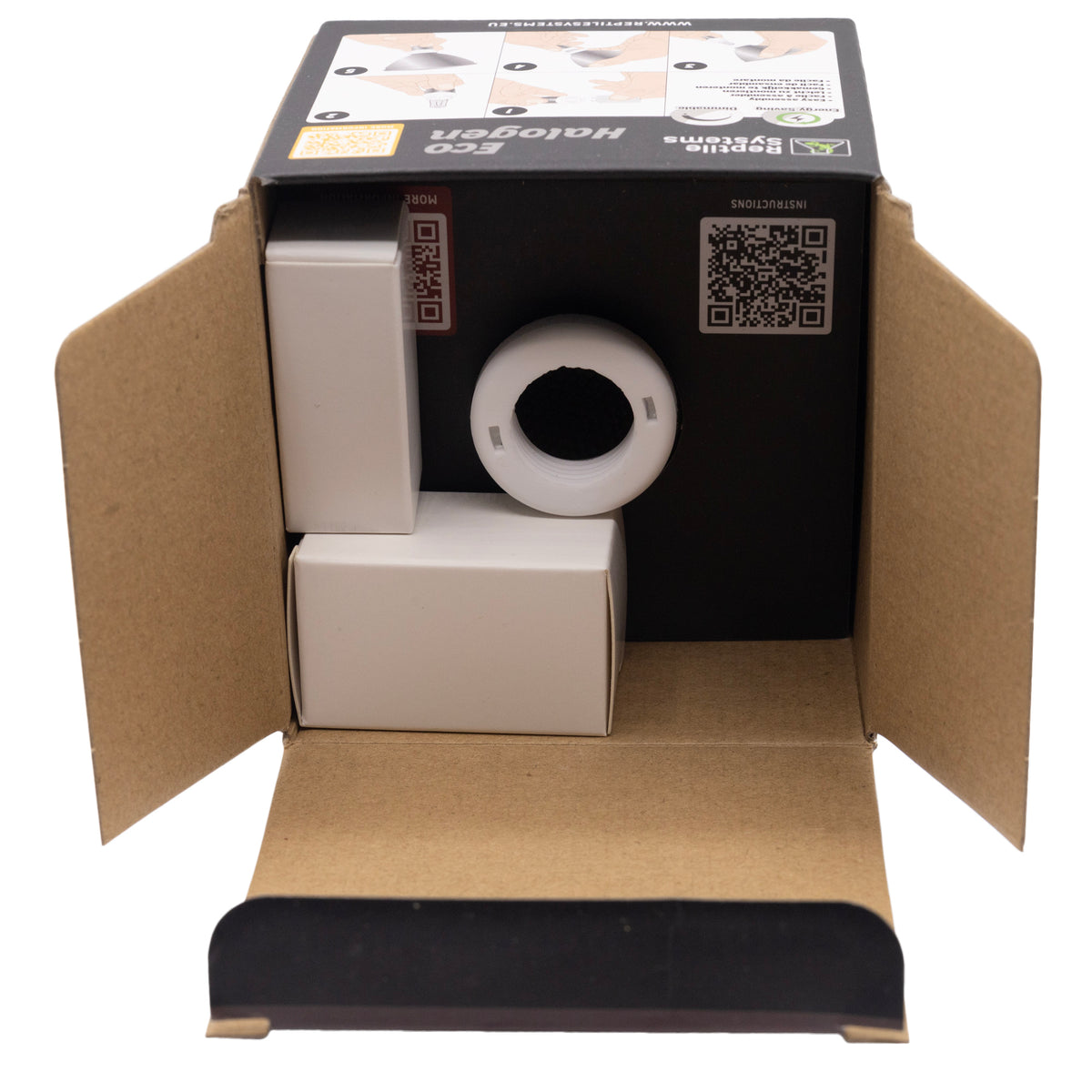 Reptile Systems Eco Halogen Box Top Open View on white background