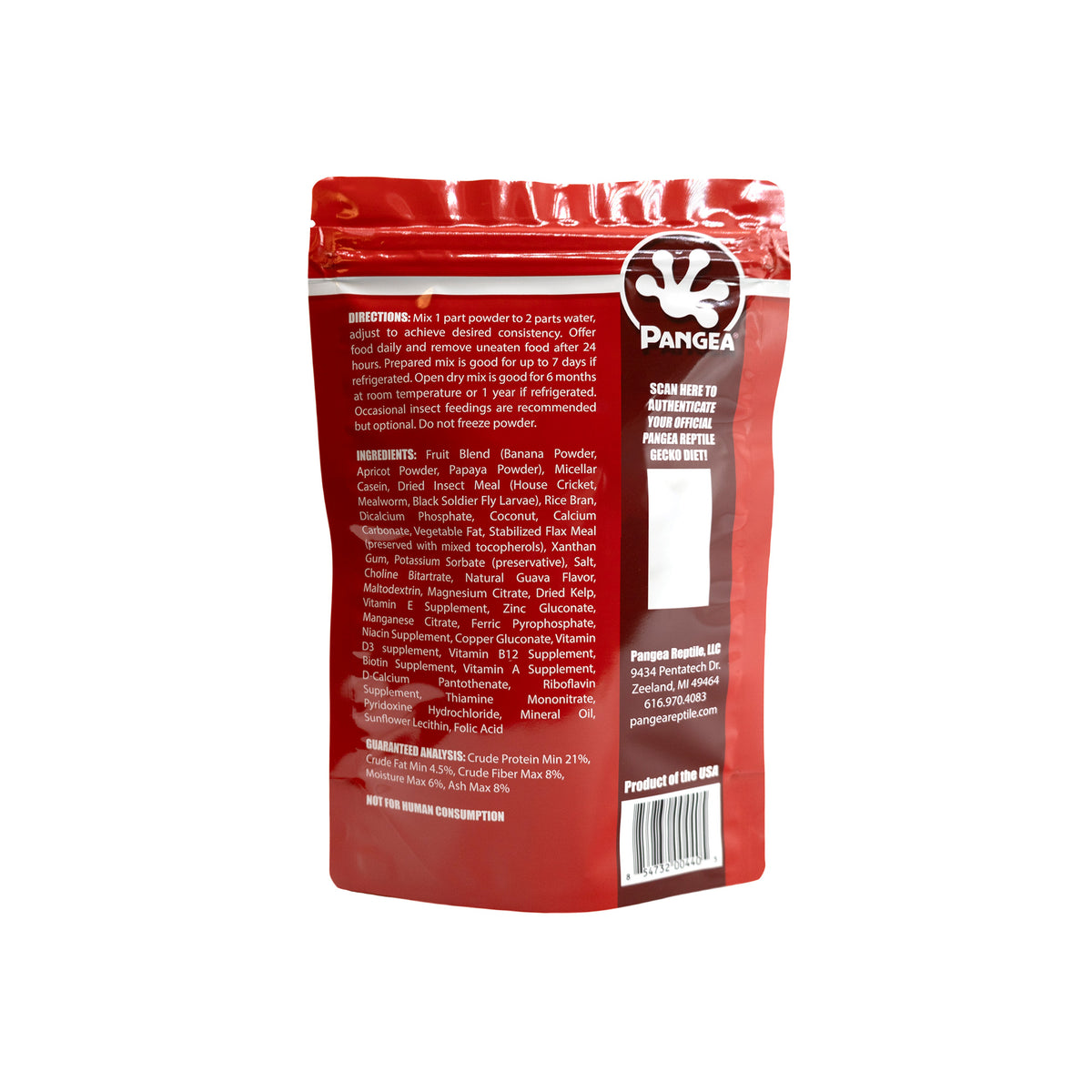 Pangea Gecko Diet with Insects™ 16oz back