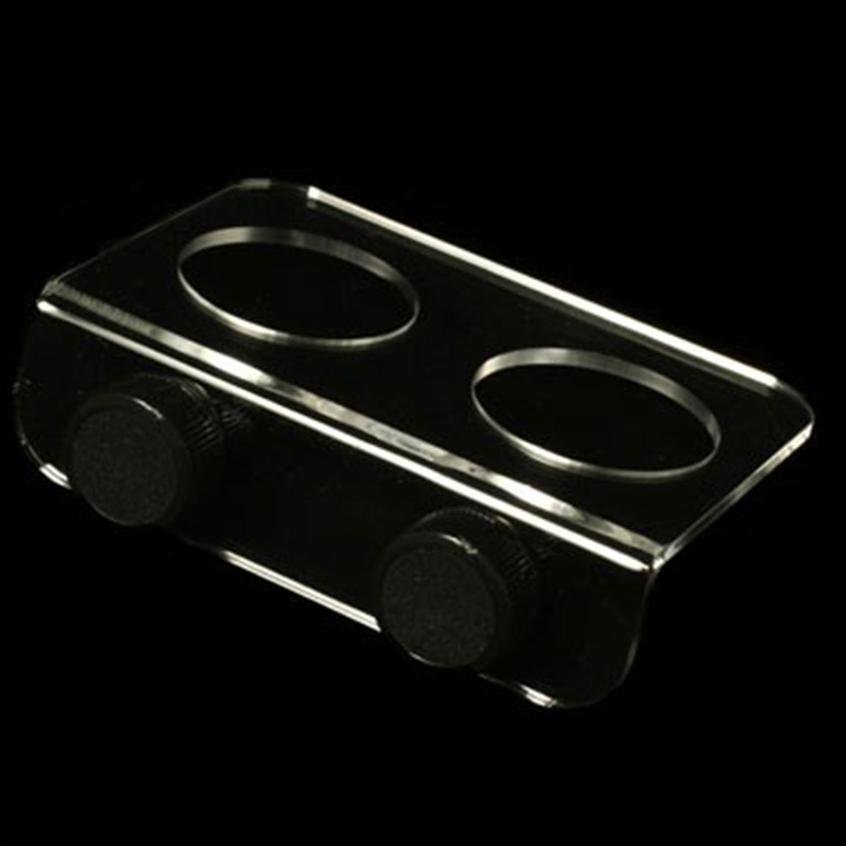 Pangea Acrylic Magnetic Ledge - Large from back on black background.