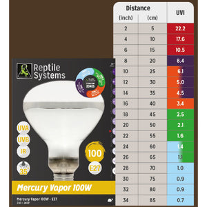 UVB Mercury Vapor Basking Heat Lamp - Reptile Systems