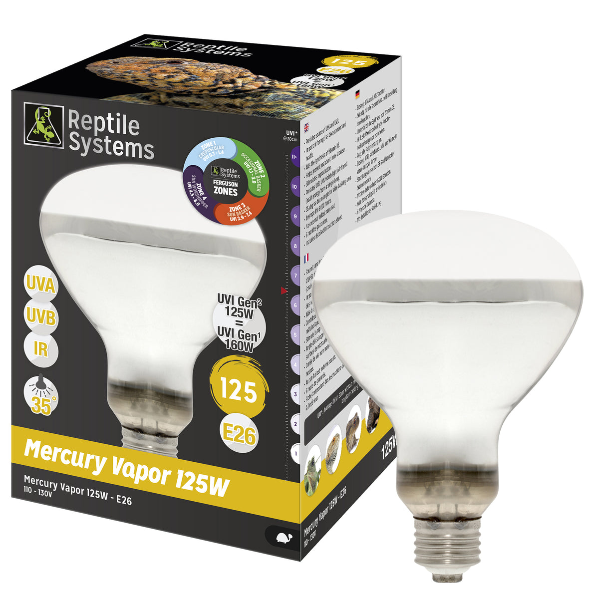 UVB Mercury Vapor Basking Heat Lamp - Reptile Systems