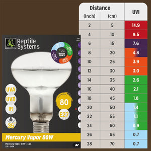 UVB Mercury Vapor Basking Heat Lamp - Reptile Systems