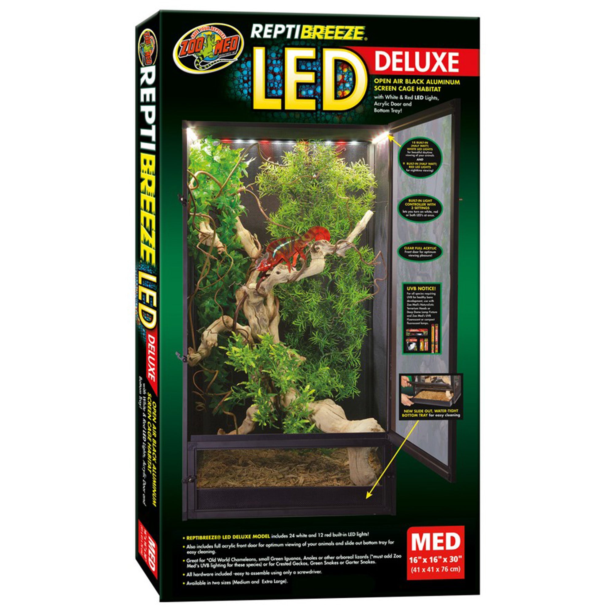 Zoo Med ReptiBreeze LED Deluxe Aluminum Screen Cages