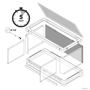 Exo Terra Vista 90 Panoramic 36"x18"x18" Terrarium for Terrestrial Reptiles - 50 Gallon