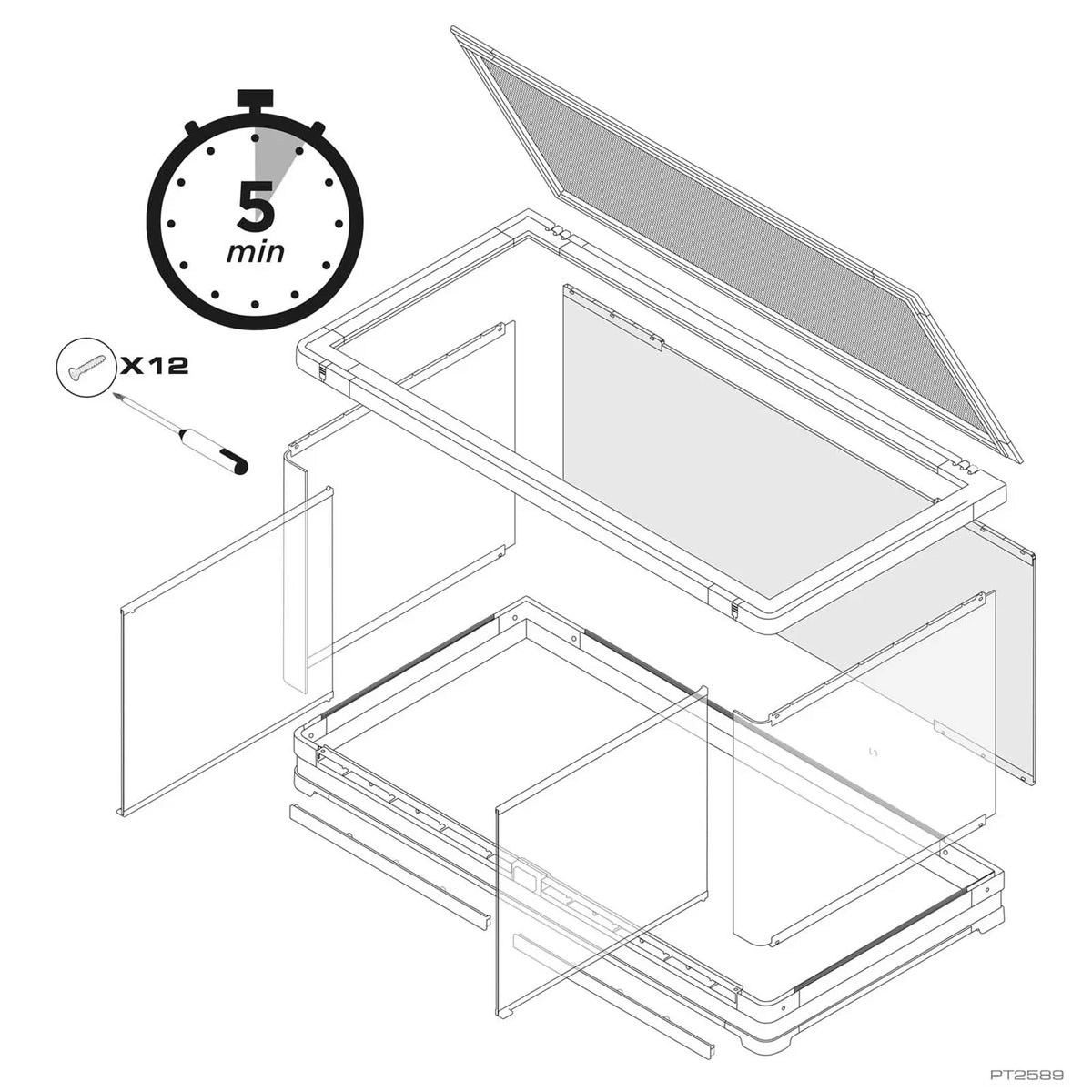 Exo Terra Vista 120XL Panoramic 48"x24"x24" Terrarium for Terrestrial Reptiles - 120 Gallon