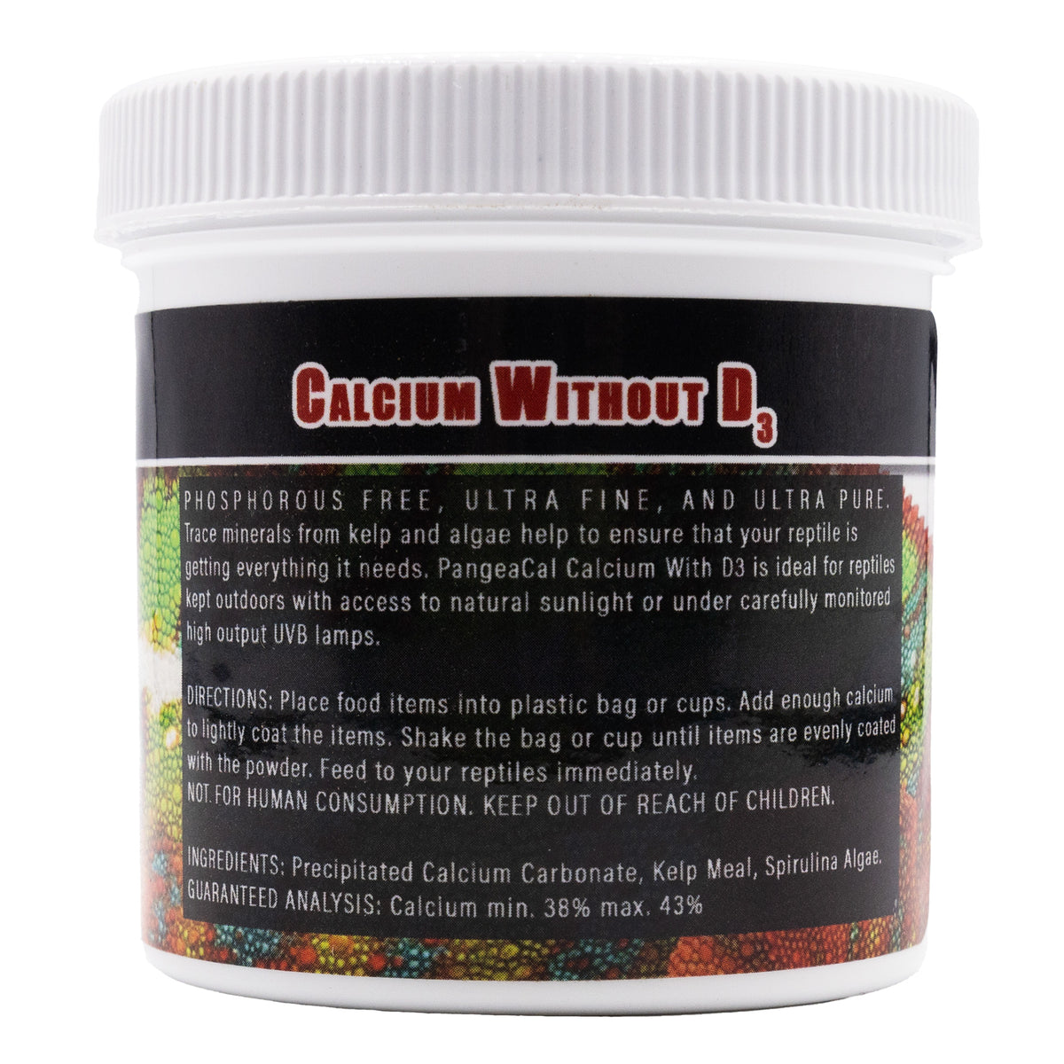 PangeaCal Without D3 3oz, - package back.