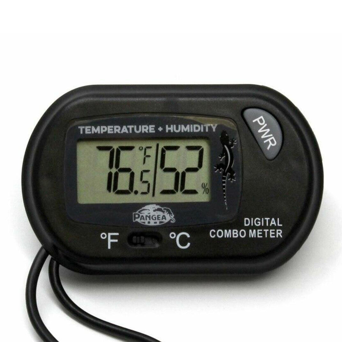 Pangea Temp & Humidity Gauge - close up on gauge on white background