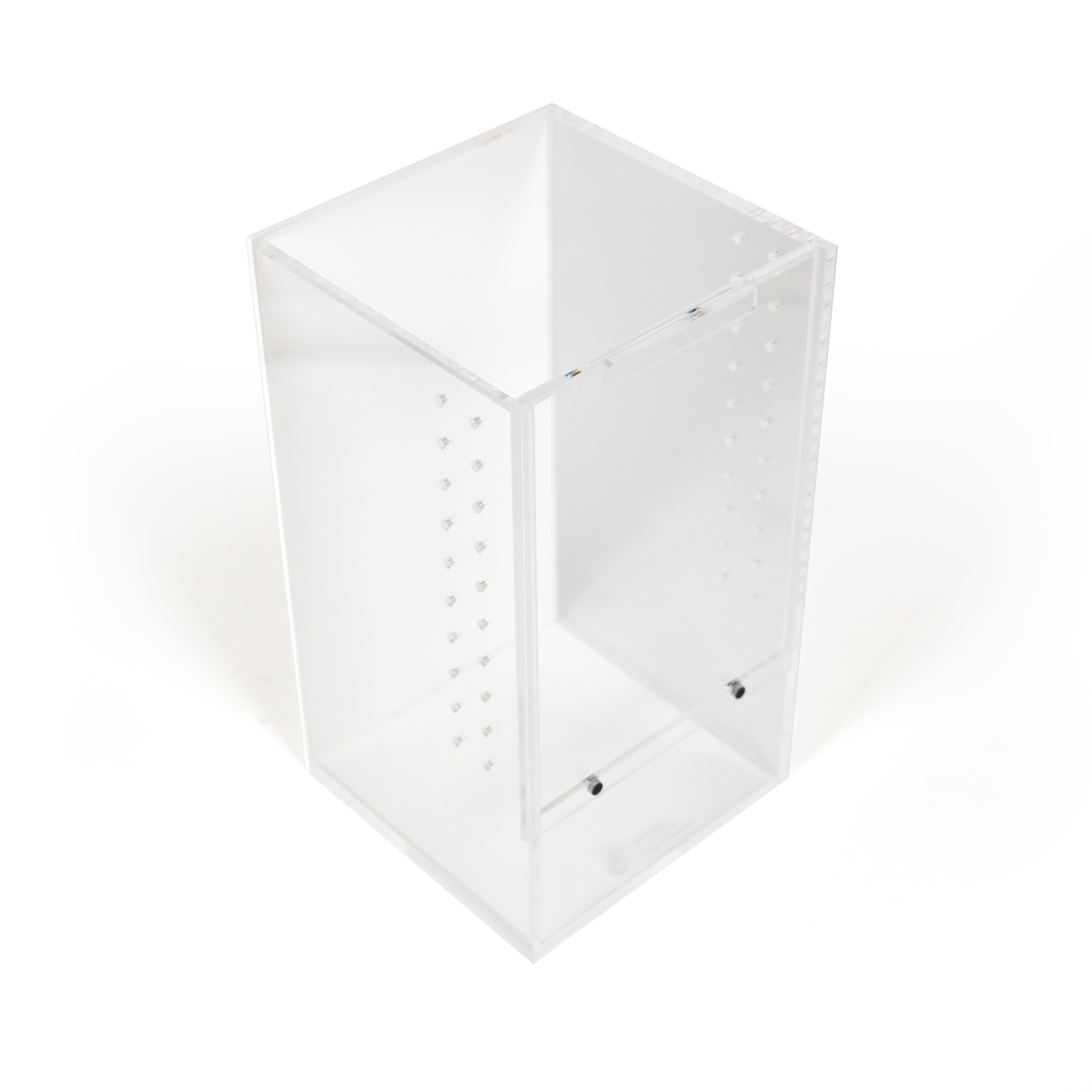 Medium Acrylic Enclosure for Arachnids and Invertebrates top corner, isolated on White