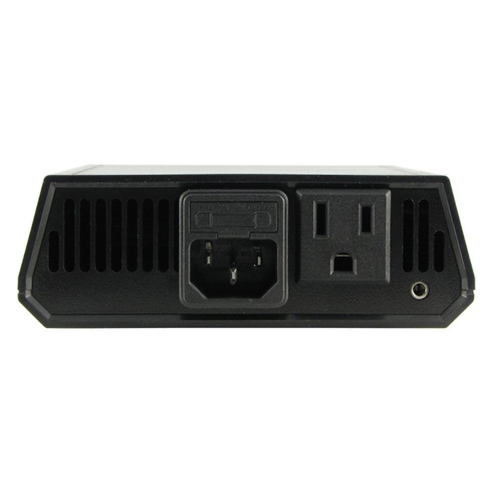 Back view of Herpstat 1 thermostat showing power connection port and output port, isolated on a white background