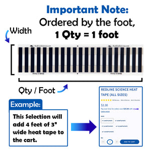Guide for ordering the correct length and width of Redline Science heat tape from Pangeareptile.com
