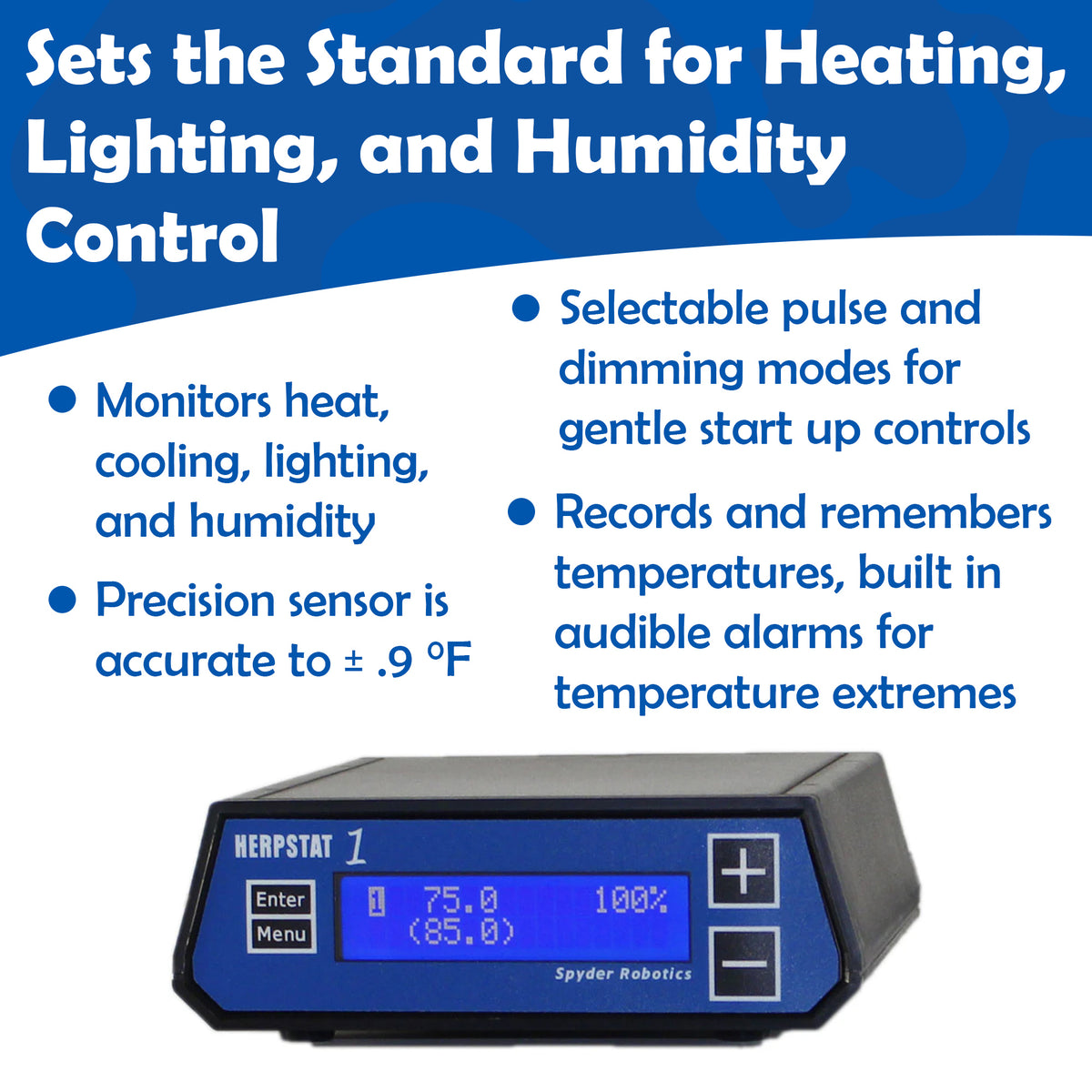 Bullet point list of highlights & features for Herpstat 1