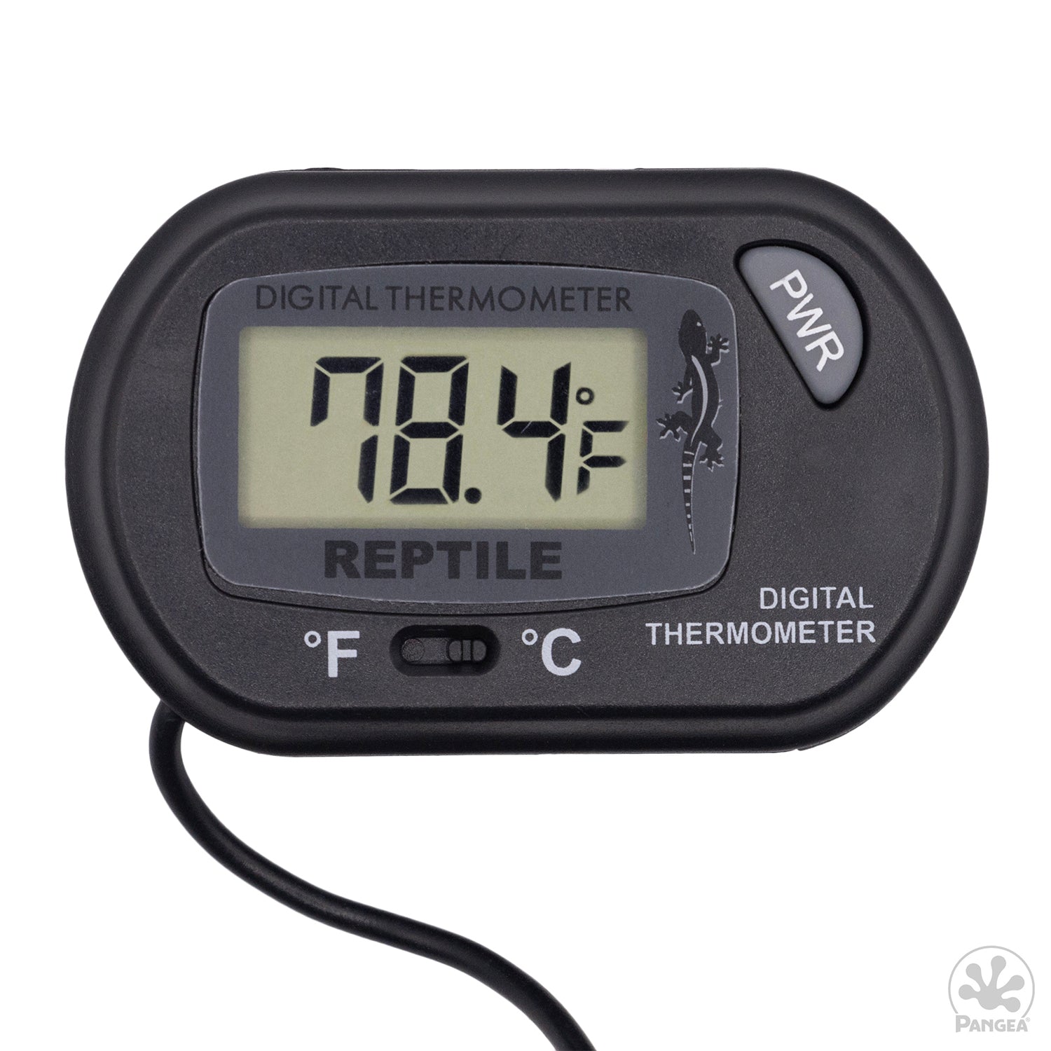 Pangea Digital Reptile Thermometer Isolated on a White Background with Pangea Logo