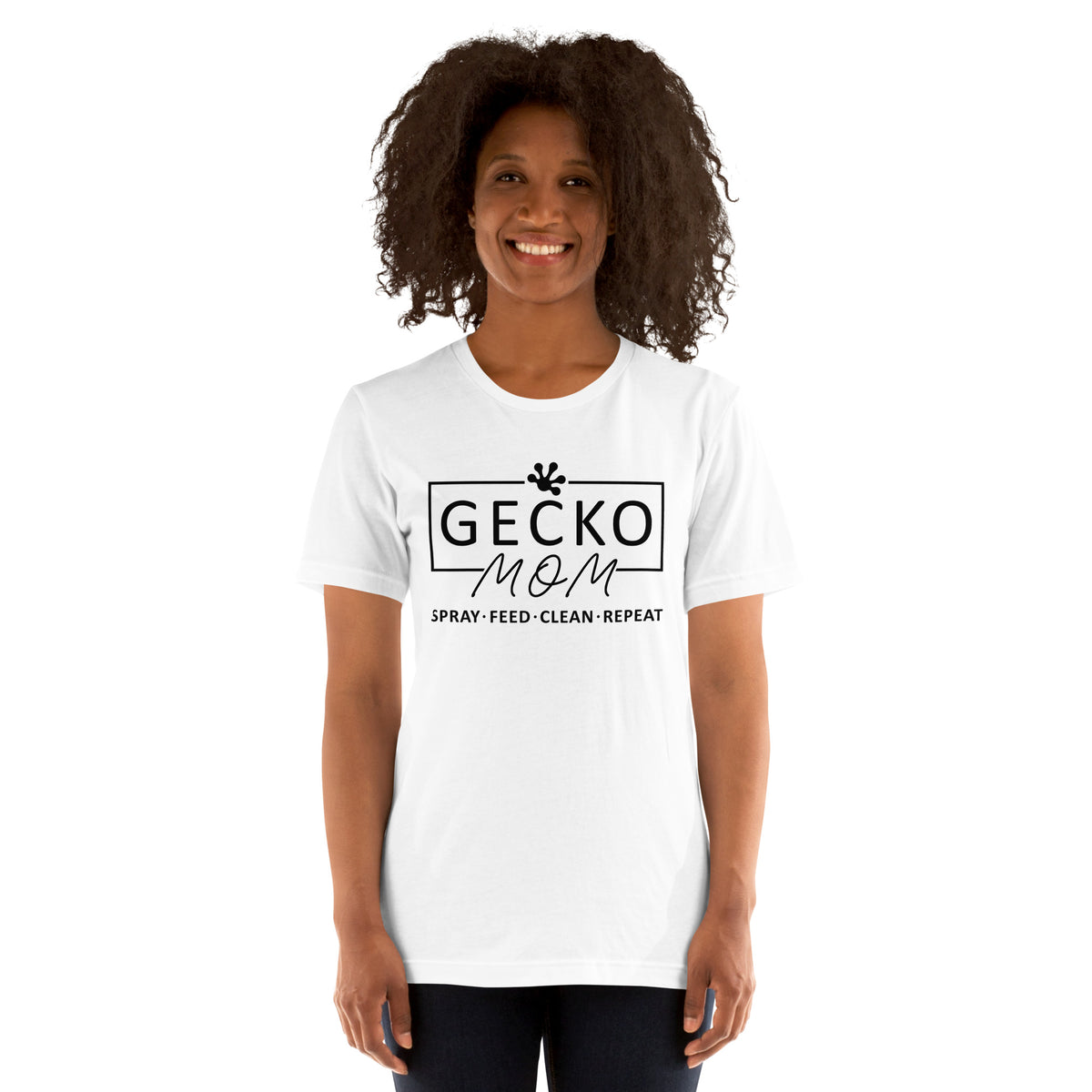 Gecko Mom - Spray, Feed, Clean, Repeat - Unisex t-shirt