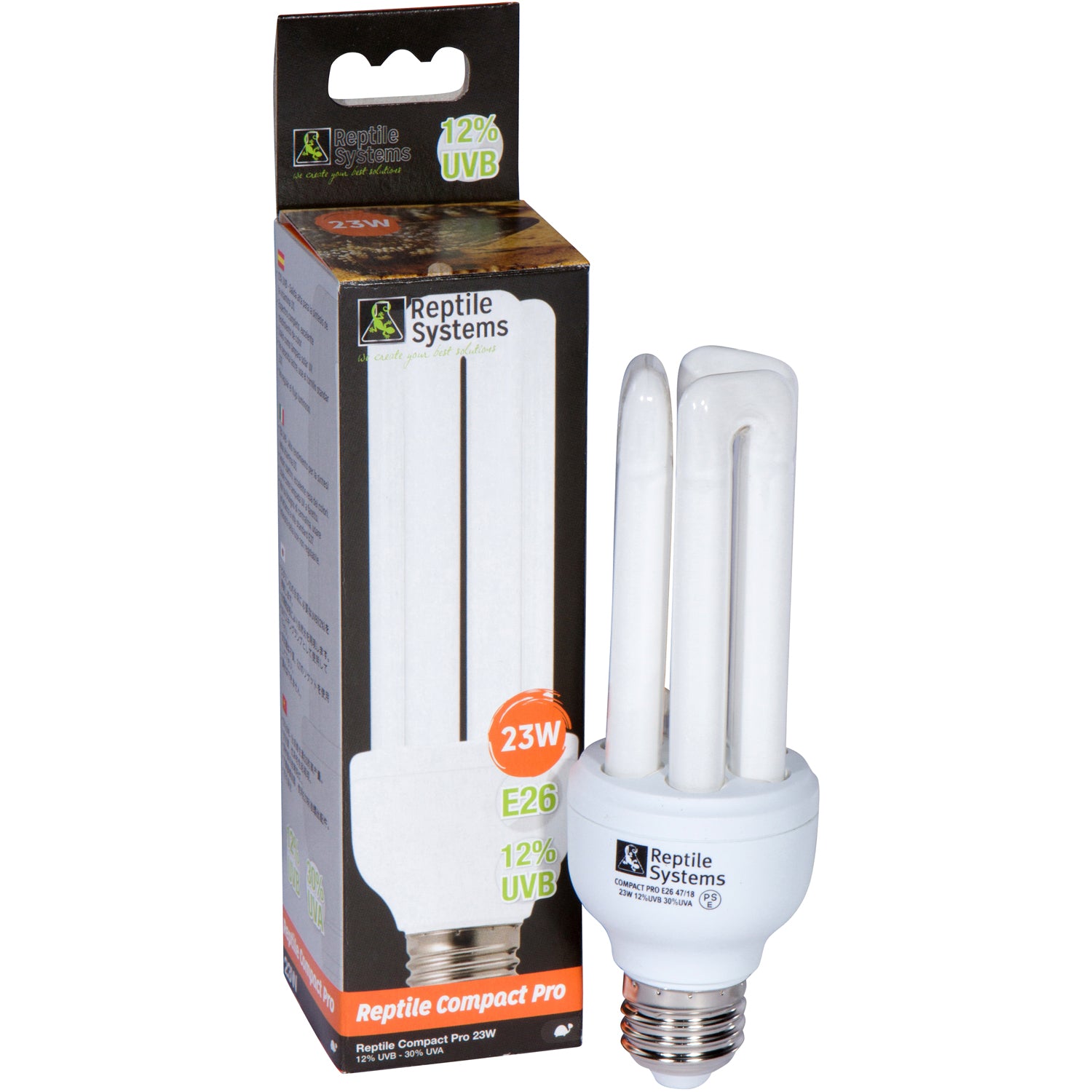 Reptile Systems Compact Pro 12% UVB - Zone 3 bulb and package