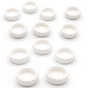 12-Pack of Silicone Bottle Cap Feeding Dishes - White
