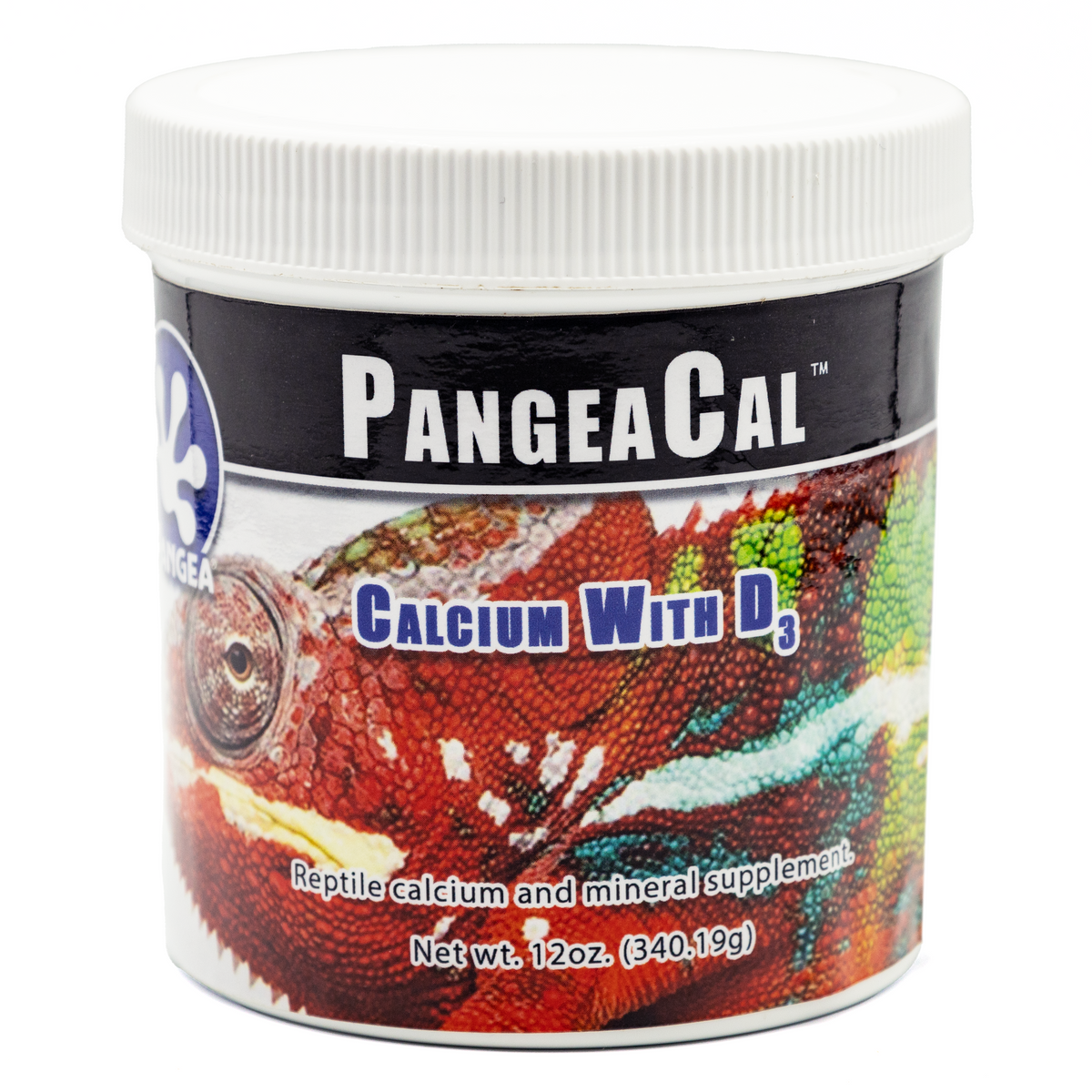 12 oz. package of PangeaCal Calcium with D3 a reptile calcium and mineral supplement.