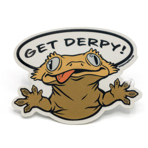 "Get Derpy" Crested Gecko Sticker