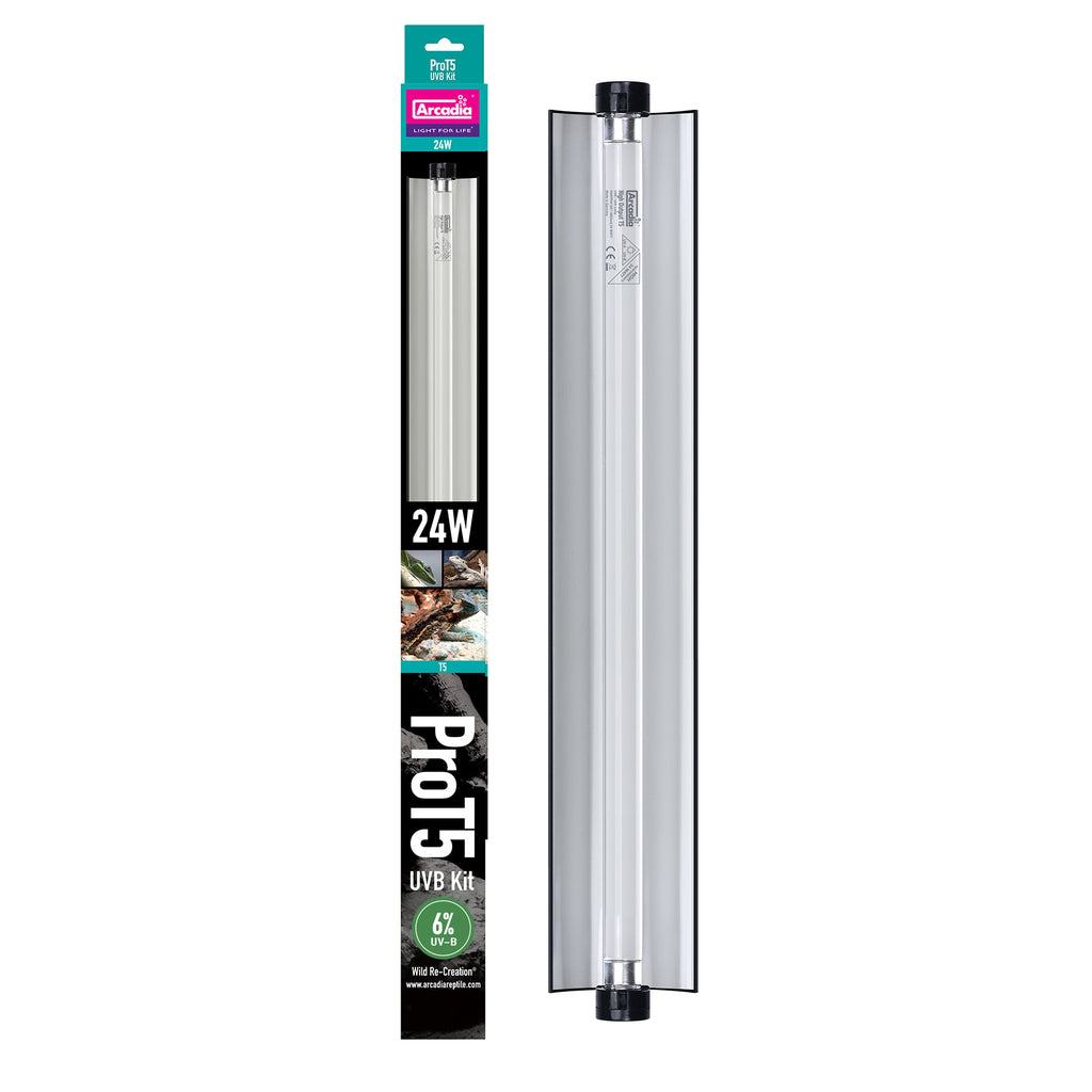 ペット照明 Arcadia Reptile Pro T5 UVB 24W 爬虫類 Arcadia ProT5 6% UVB Bulb With Hood | Pangea Reptile - Pangea