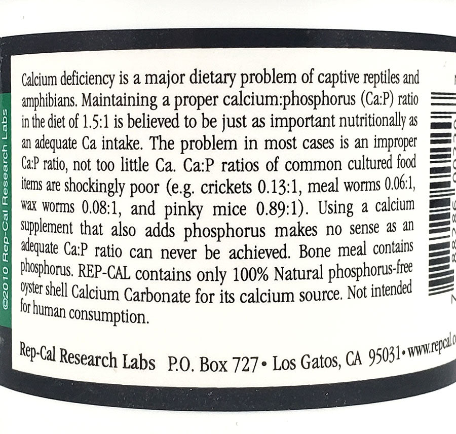 Cal Rep Tab Rep-Cal Ultrafine Calcium No D3 - Pangea Reptile LLC