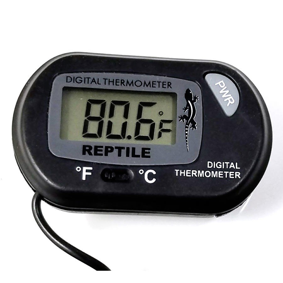 Reptile Thermometer Hygrometer LCD Digital Humidity Gauge Digital  Thermometer Hygrometer for Reptile Terrarium Digital Reptile Tank  Thermometer Hygrometer with Hook Ideal for Reptile Tanks Black